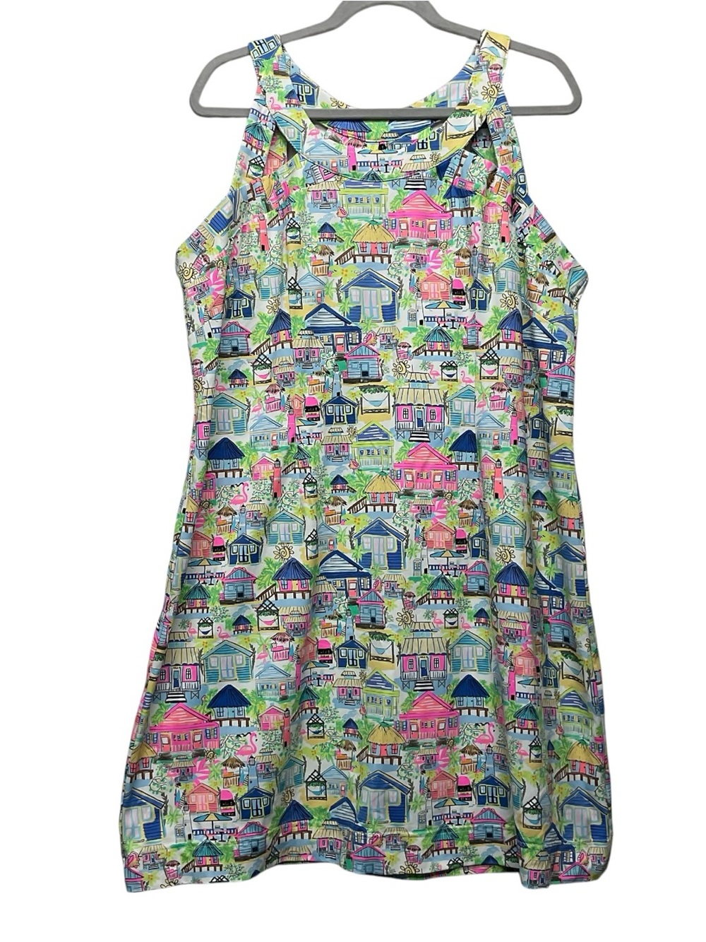 Lulu-B Fun Colorful  Beach-tropical print Mini dress Size XL Nylon Blend